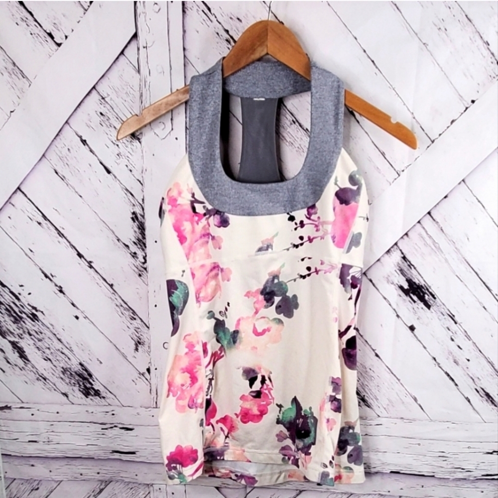 Lululemon Floral Scoopneck Tank Top
